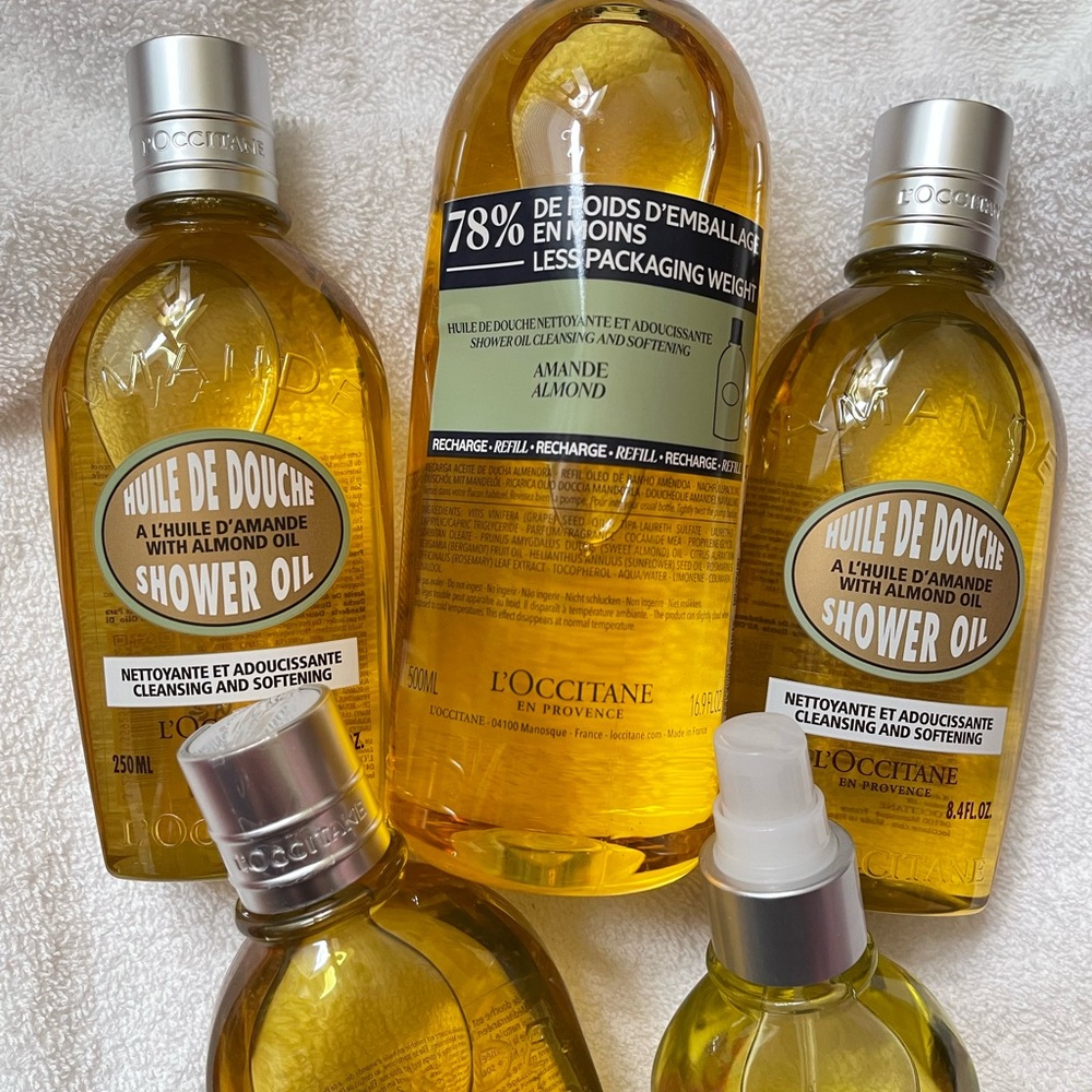 L'OCCITANE Almond Shower Oil Bottles - All New.
